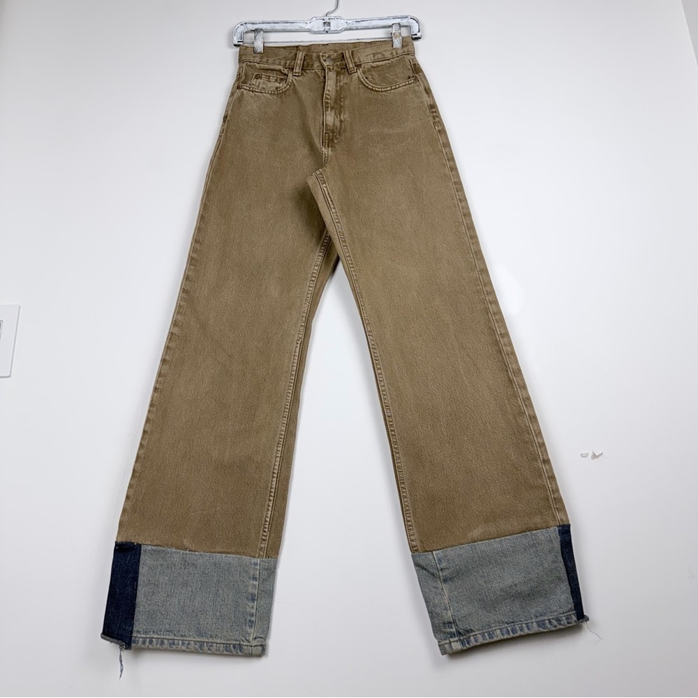 Dr. Denim Brown Upcycled Jeans Size 24 Straight Leg - Picture 4 of 5